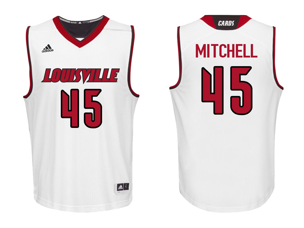 Louisville Cardinals White Donovan Mitchell College Basketball Jersey