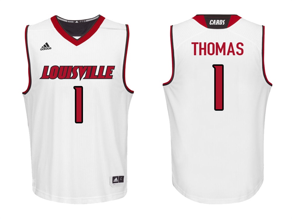 Louisville Cardinals White Lance Thomas College College Basketball Jersey