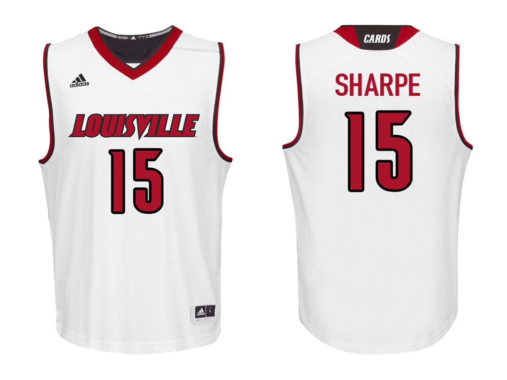 Louisville Cardinals White Tyler Sharpe College College Basketball Jersey
