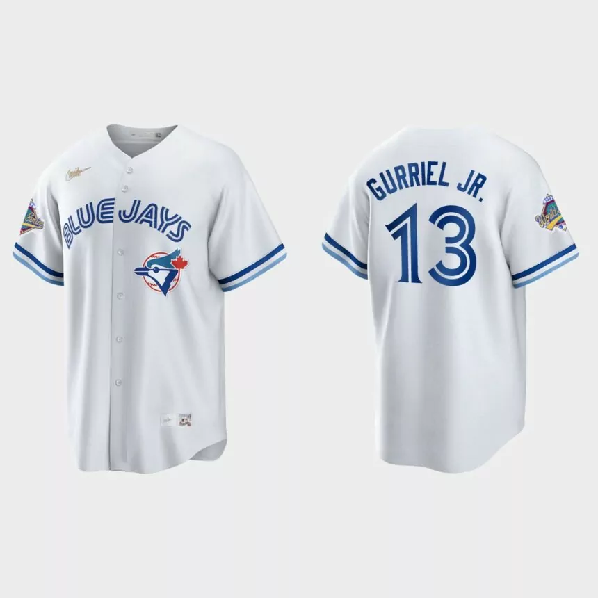 Lourdes Gurriel Jr. Toronto Blue Jays 1992 World Series Patch Cooperstown Jersey – White