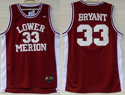 Lower Merion Aces 33 Kobe Bryant Red High School Mesh Basketball Jersey