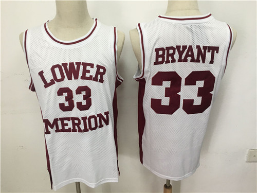 Lower Merion Aces 33 Kobe Bryant White High School Mesh Basketball Jersey