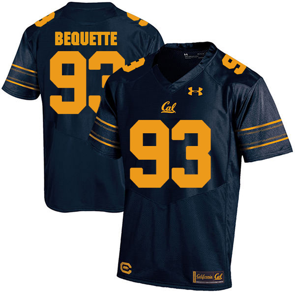 Luc Bequette California Golden Bears Men's Jersey - #93 NCAA Navy Blue Stitched Authentic