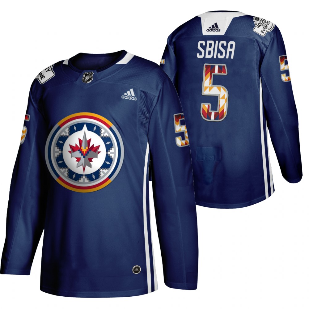 Luca Sbisa Jets 2020 WASAC Night Indigenous Heritage Navy Jersey