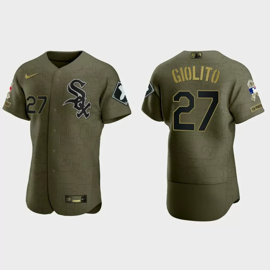 Lucas Giolito Chicago White Sox 2021 Salute to Service Digital Camo Jersey – Green