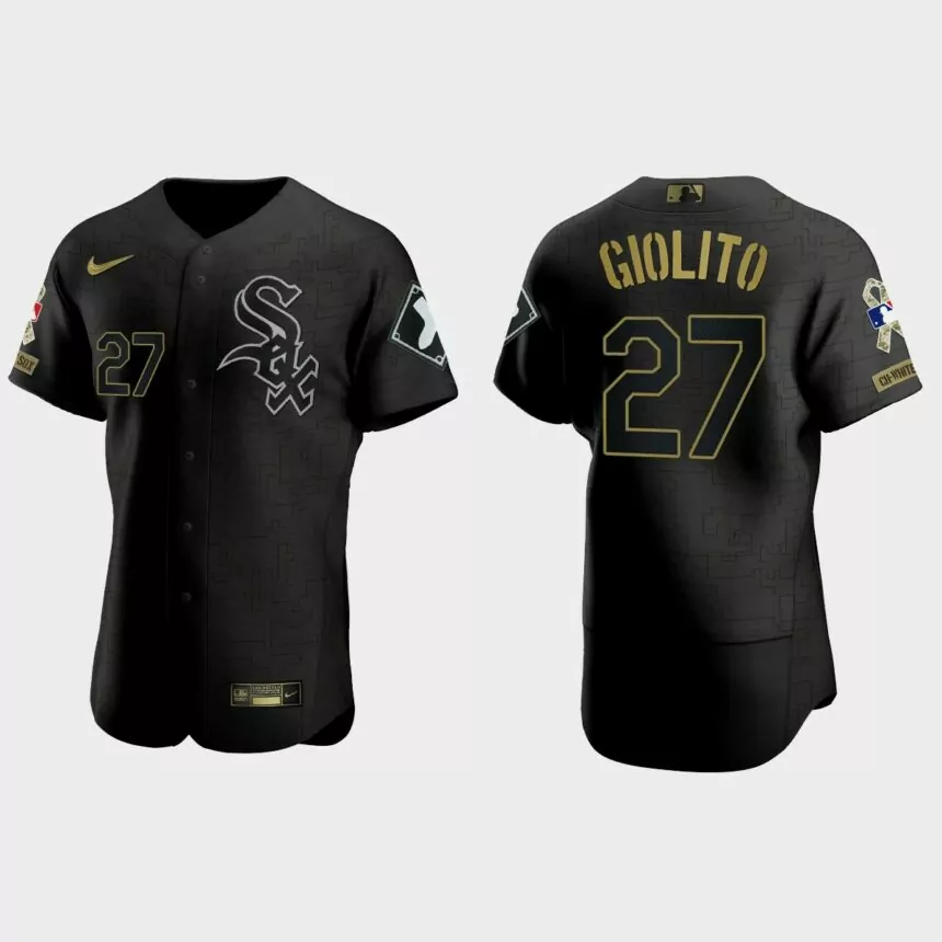 Lucas Giolito Chicago White Sox 2021 Salute to Service Jersey – All Black