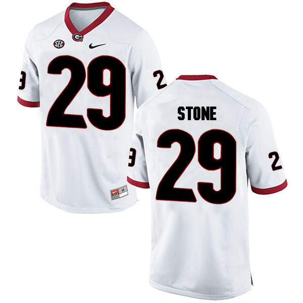Lucas Stone Georgia Bulldogs Men's Jersey - #29 NCAA White Limited Away