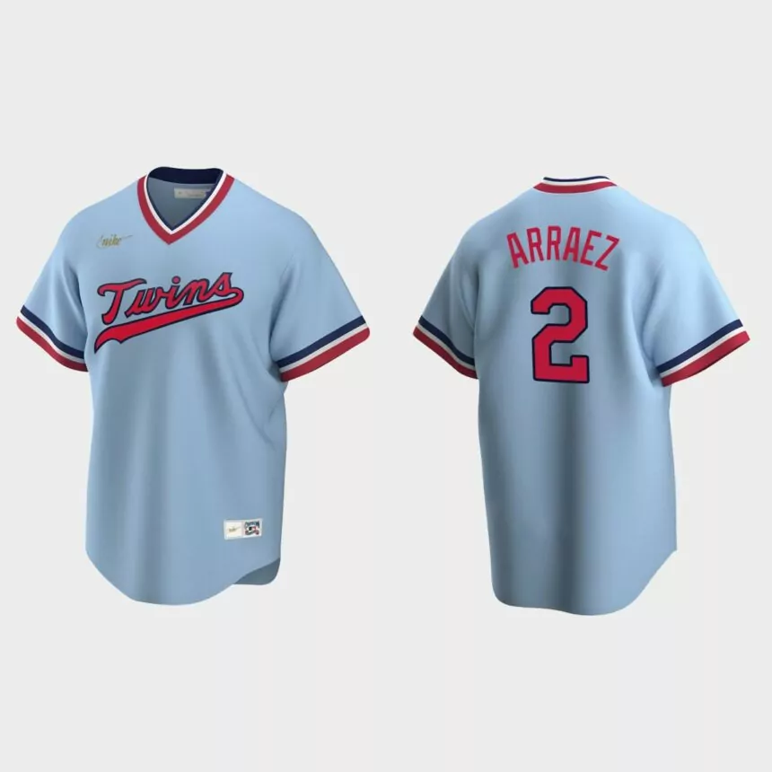 Luis Arraez #2 Minnesota Twins Cooperstown Collection Road Jersey – Light Blue