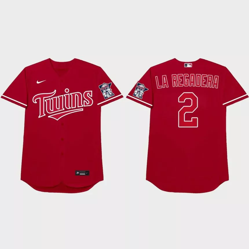 Luis Arraez Nickname Twins 2021 Players’ Weekend La Regadera Jersey – Red