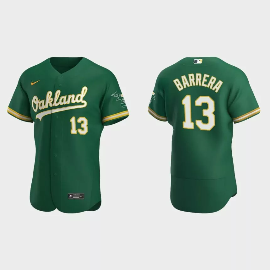 Luis Barrera Oakland Athletics Authentic Alternate Jersey – Kelly Green