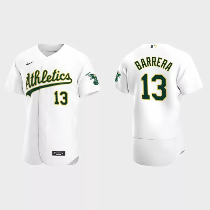 Luis Barrera Oakland Athletics Authentic Home Jersey – White