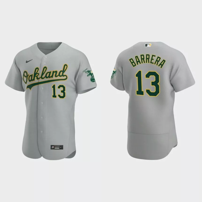 Luis Barrera Oakland Athletics Authentic Road Jersey – Gray