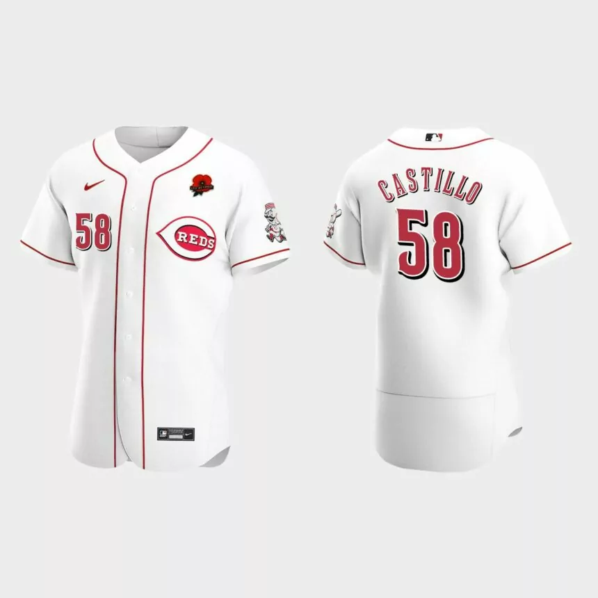 Luis Castillo Cincinnati Reds 2021 Memorial Day Authentic Jersey – White
