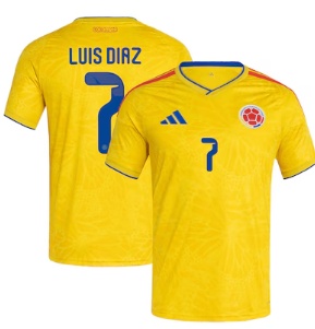 Luis Diaz Colombia National Team adidas 2026 Home Replica Jersey - Yellow