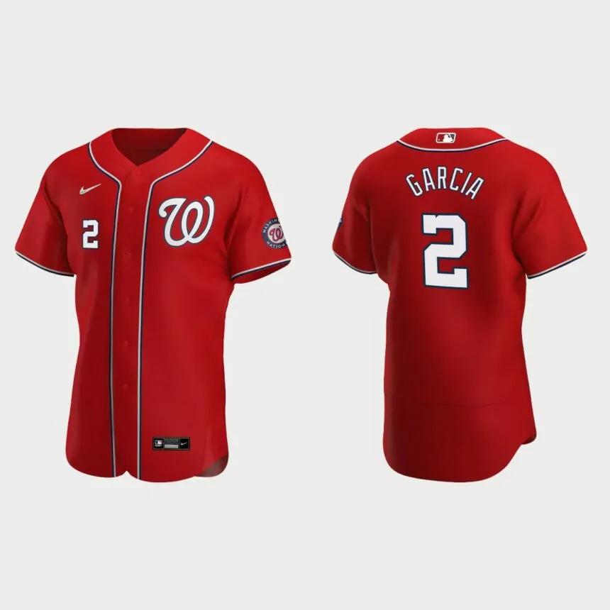 Luis Garcia #2 Washington Nationals Authentic Alternate Jersey – Red