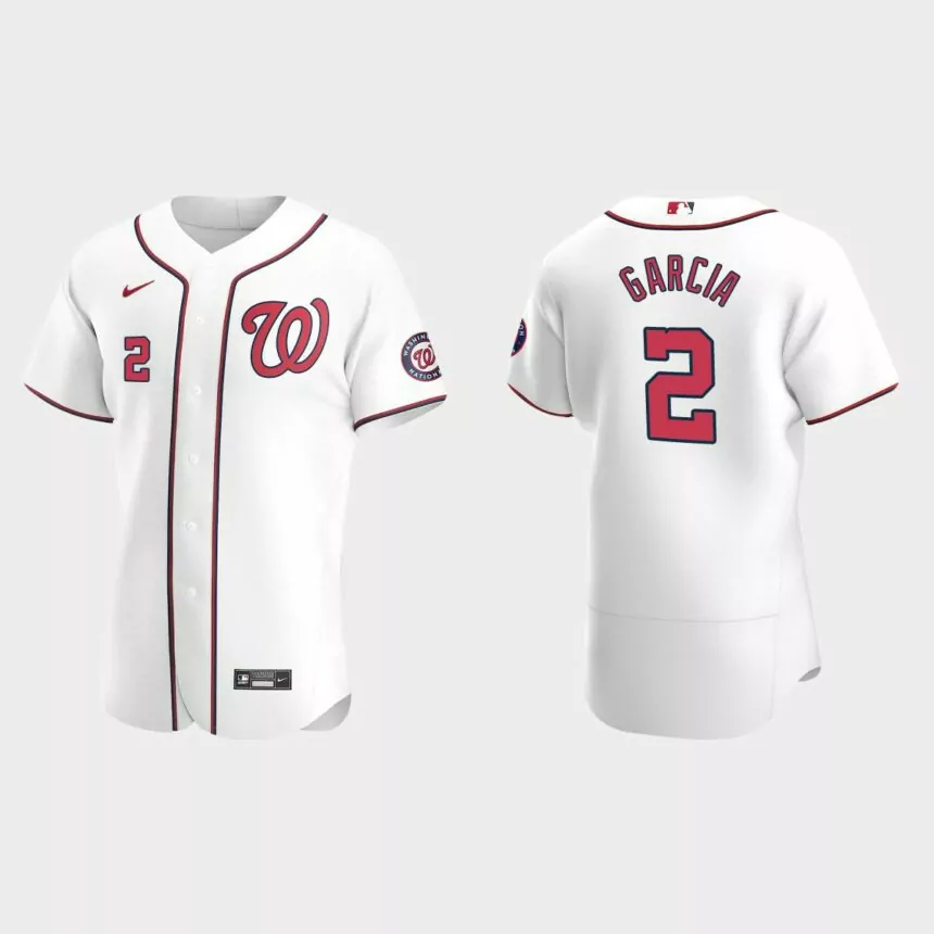 Luis Garcia #2 Washington Nationals Authentic Home Jersey – White