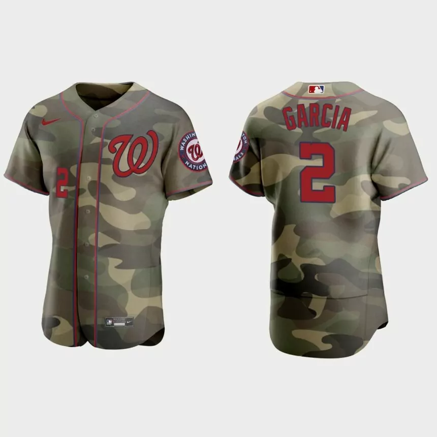 Luis Garcia Washington Nationals 2021 National Armed Forces Day Authentic Jersey – Camo