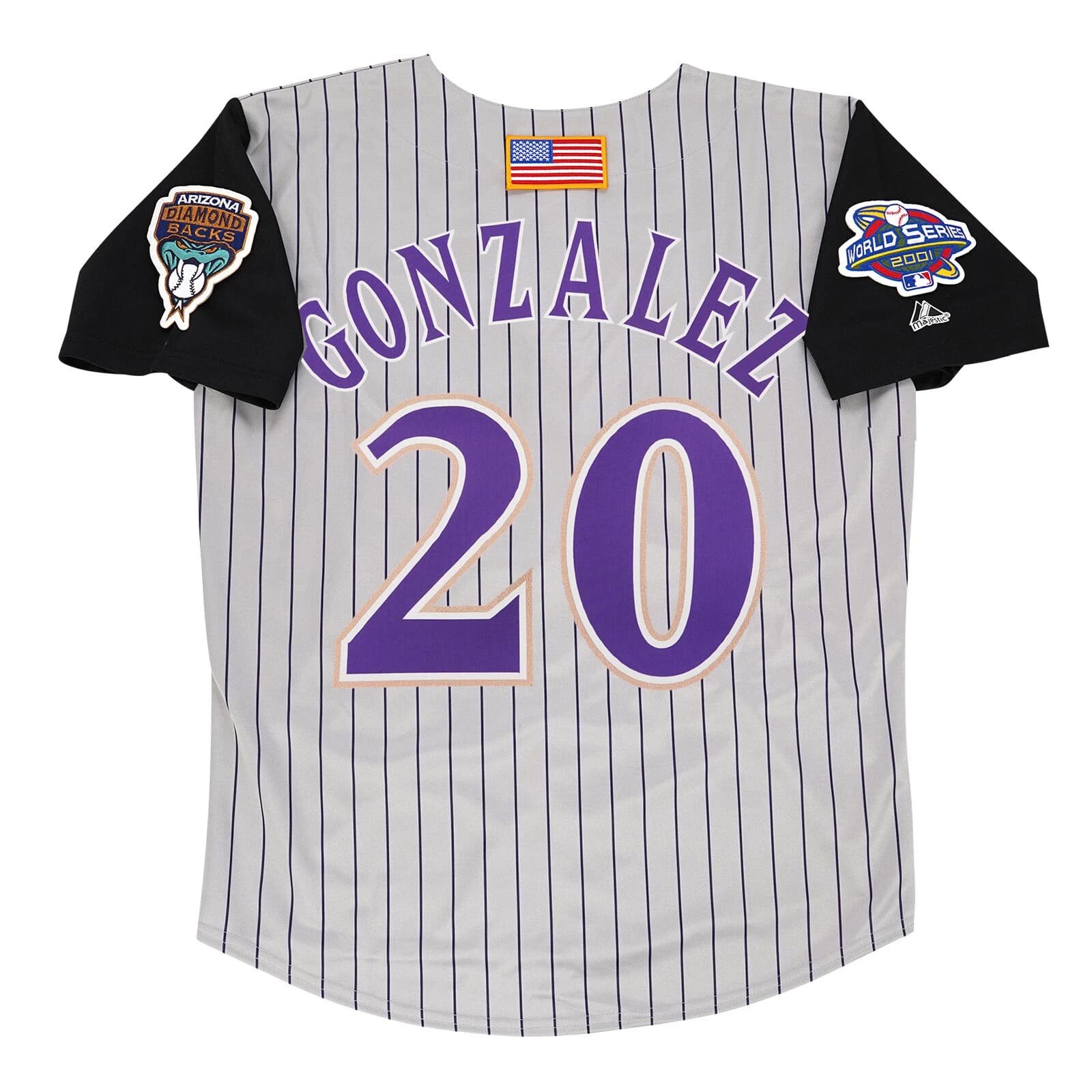 Luis Gonzalez 2001 Arizona Diamondbacks Grey Road World Series Men's Jersey
