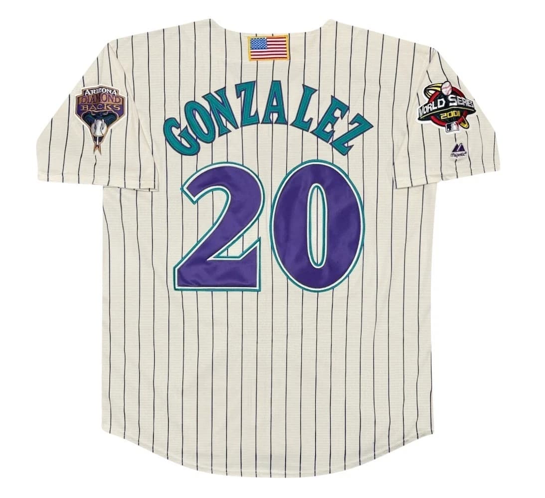 Luis Gonzalez 2001 Arizona Diamondbacks Home World Series Jersey Men’s Large