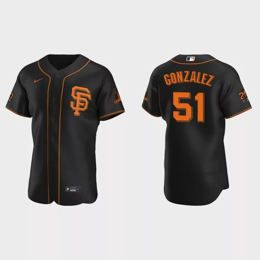 Luis Gonzalez San Francisco Giants Authentic Alternate Jersey – Black