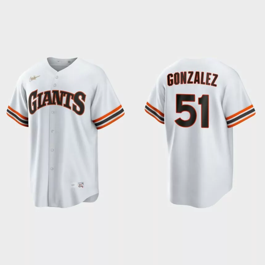 Luis Gonzalez San Francisco Giants Cooperstown Home Jersey – White