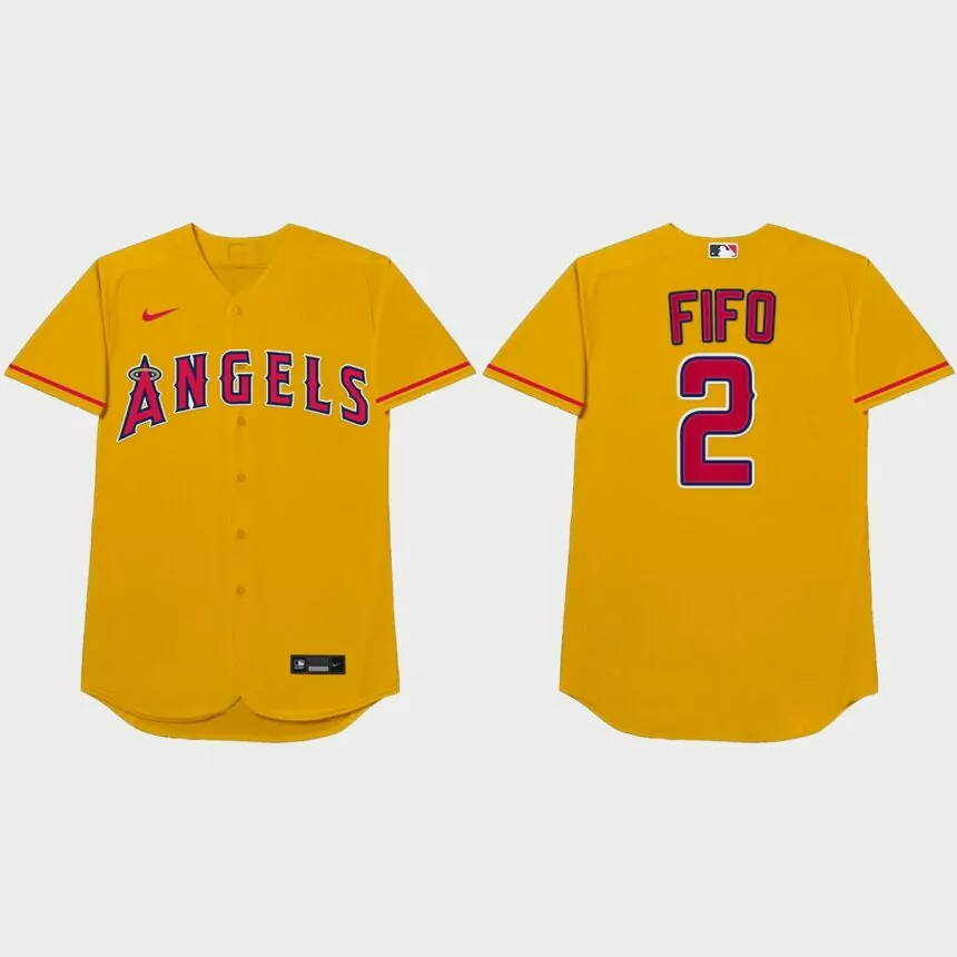 Luis Rengifo Nickname Angels 2021 Players’ Weekend Fifo Jersey – Gold