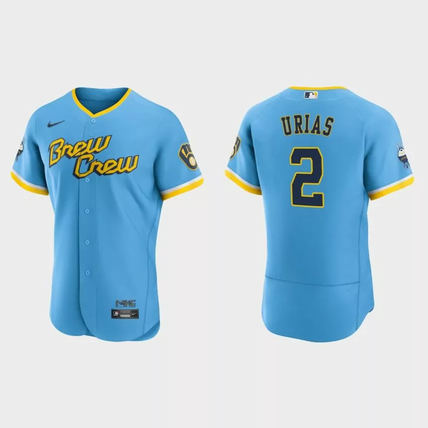Luis Urias Milwaukee Brewers 2022 City Connect Authentic Jersey – Powder Blue