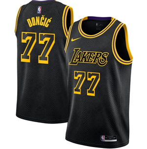 Luka Doncic #77 Los Angeles Lakers Jersey Collection - All Stitched Black