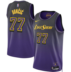 Luka Doncic #77 Los Angeles Lakers Jersey Collection - All Stitched Black Purple