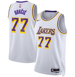 Luka Doncic #77 Los Angeles Lakers Jersey Collection - All Stitched White