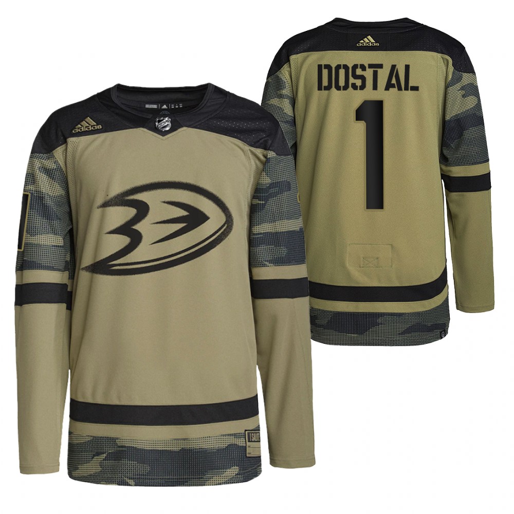 Lukas Dostal Ducks Military Appreciation Jersey Camo Authentic Practice