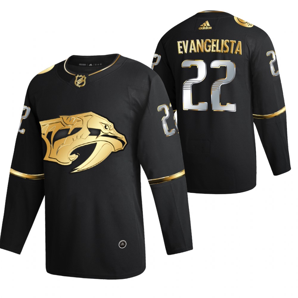 Luke Evangelista Nashville Predators Black 2021 Golden Edition Jersey Limited Authentic