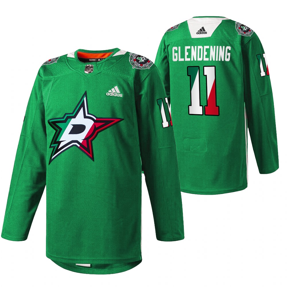 Luke Glendening Stars Noche Mexicana Jersey Green Special Warmup