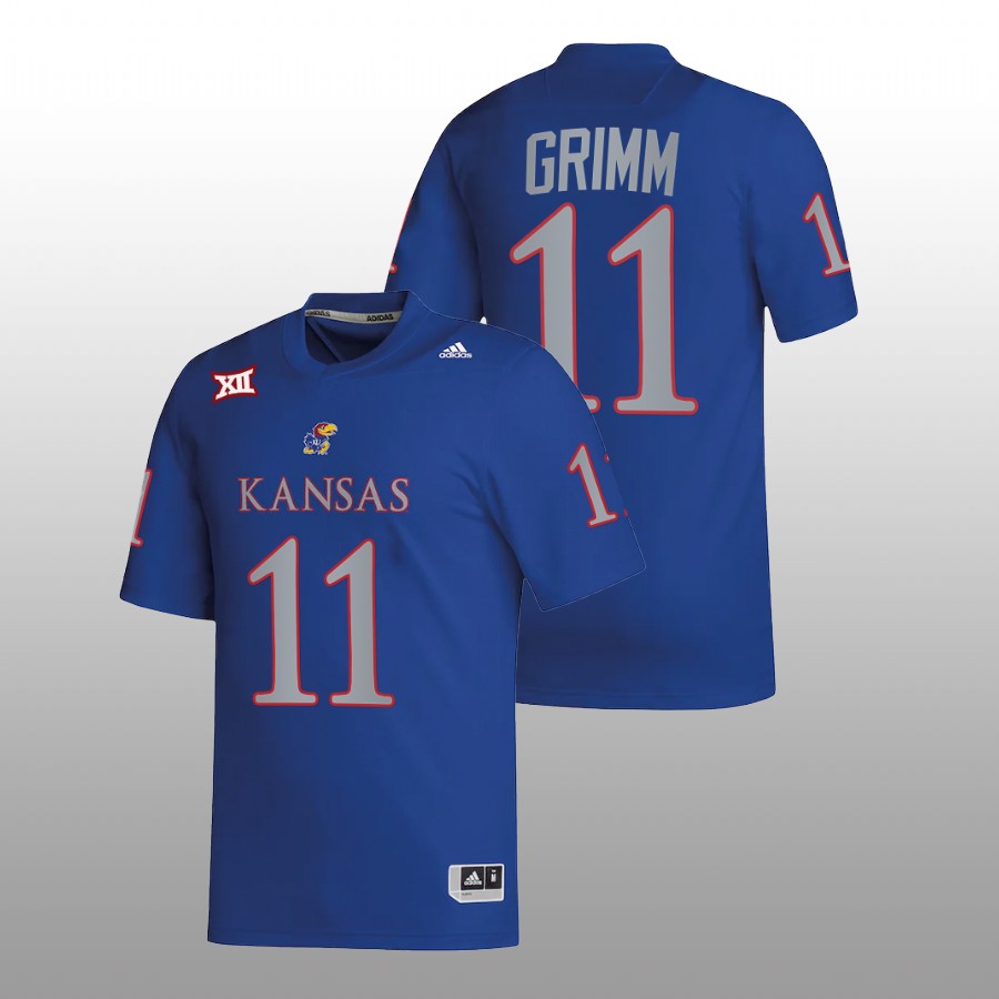 Luke Grimm Kansas Jayhawks Royal 2022 College Football NIL Replica Jersey