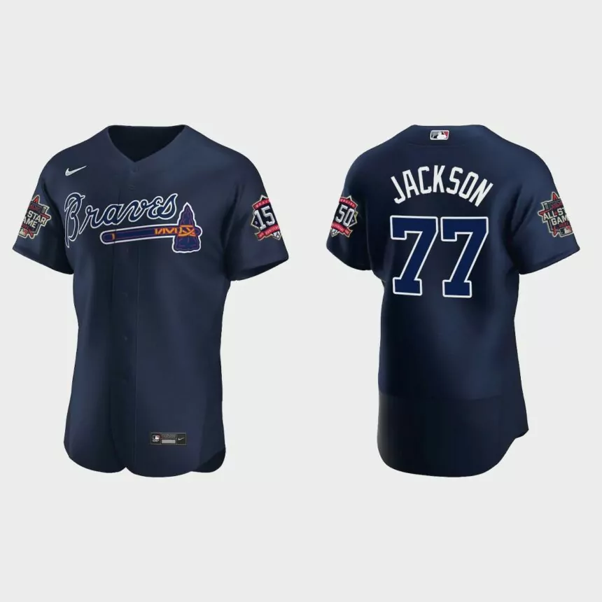 Luke Jackson #77 Atlanta Braves Authentic Alternate 2021 MLB All-Star Jersey – Navy