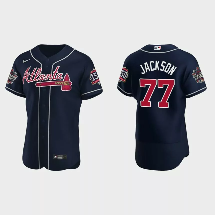 Luke Jackson #77 Atlanta Braves Authentic Team 2021 MLB All-Star Jersey – Navy