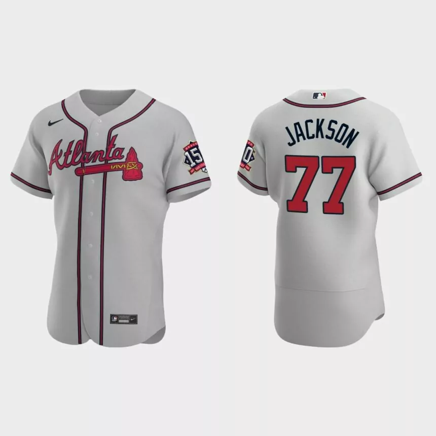 Luke Jackson Atlanta Braves 150th Anniversary World Series Jersey – Gray