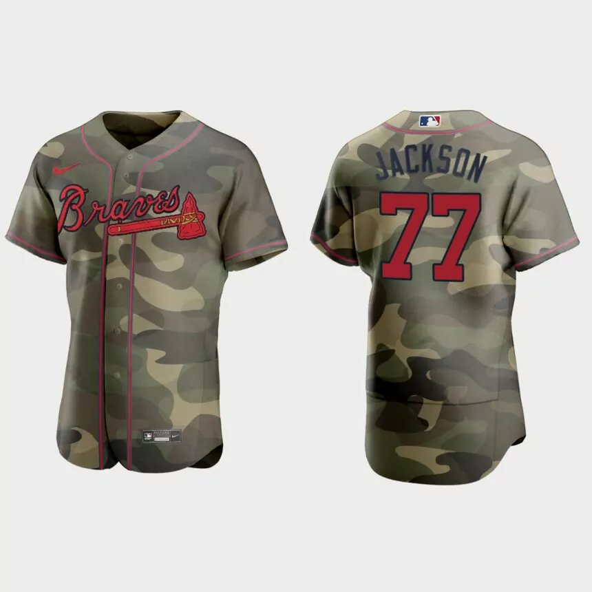 Luke Jackson Atlanta Braves 2021 National Armed Forces Day Authentic Jersey – Camo