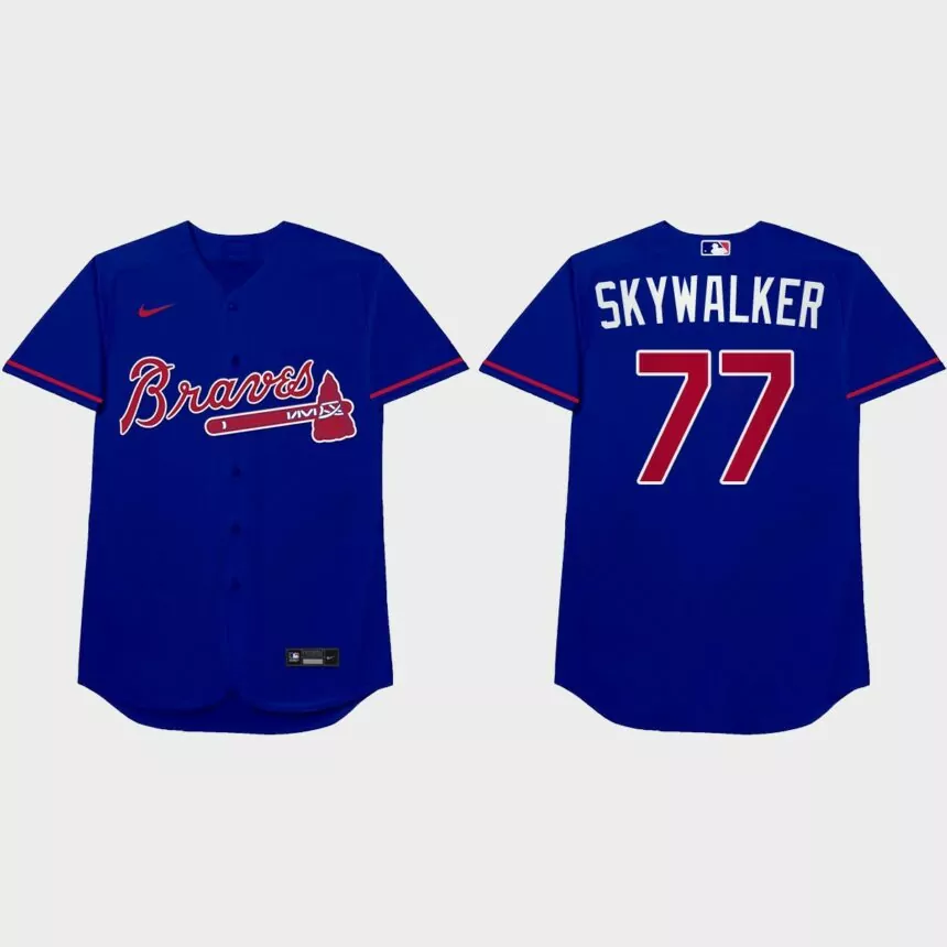 Luke Jackson Nickname Braves 2021 Players’ Weekend Skywalker Jersey – Royal