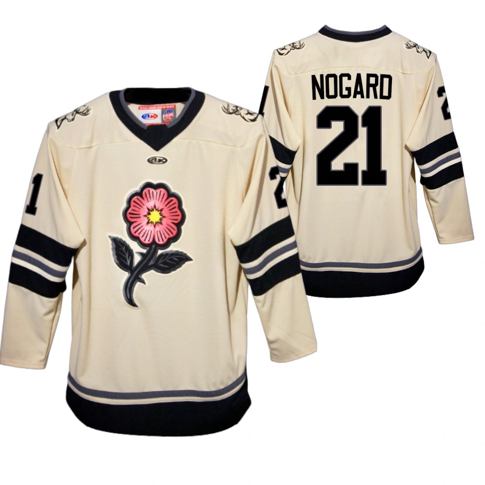 Luke Nogard Jersey Iowa Heartlanders Wild Prairie Rose Gray 2022 Third