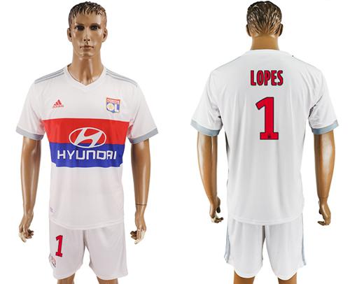 Lyon #1 Lopes Home Soccer Club Jersey