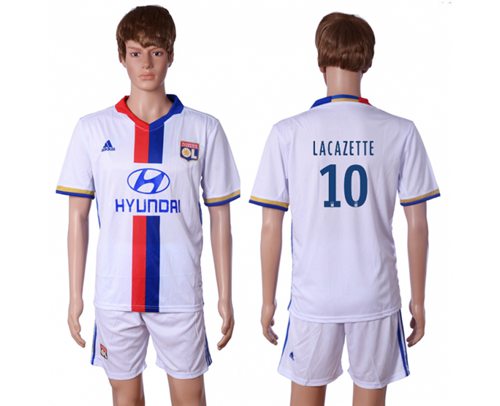 Lyon #10 Lacazette Home Soccer Club Jersey