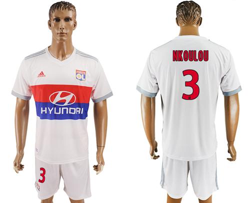 Lyon #3 Nkoulou Home Soccer Club Jersey