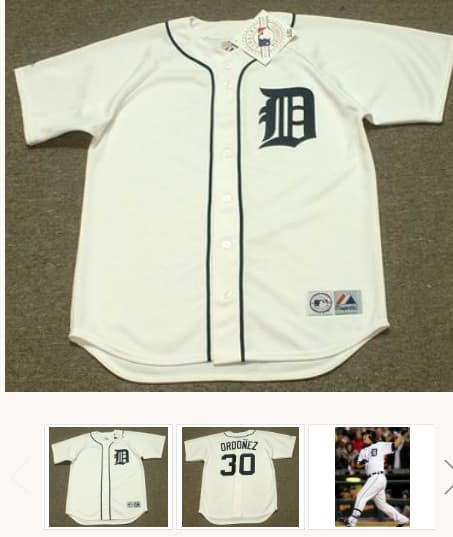 MAGGLIO ORDONEZ Detroit Tigers 2007 Majestic Throwback Home Baseball Jersey