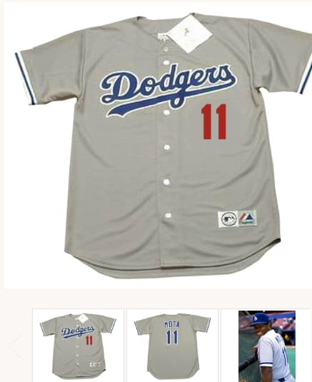 MANNY MOTA Los Angeles Dodgers 1978 Majestic Throwback Away Baseball Jersey