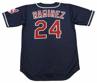 MANNY RAMIREZ Cleveland Indians 1995 Majestic Throwback Alternate Baseball Jersey