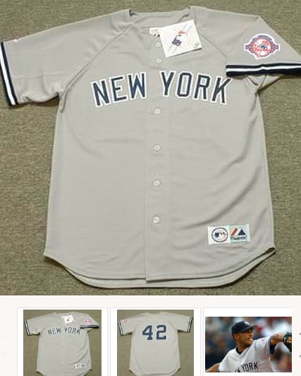 MARIANO RIVERA New York Yankees 2003 Away Majestic Throwback Baseball Jersey