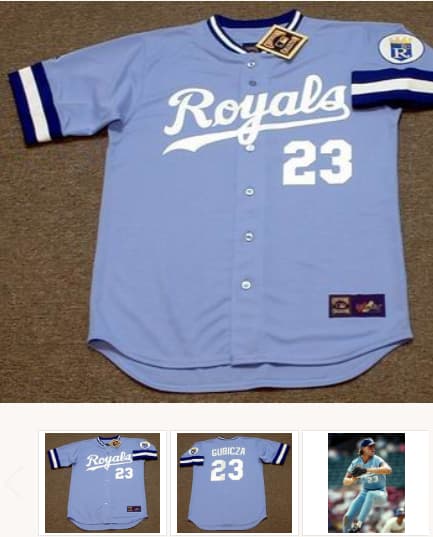 MARK GUBICZA Kansas City Royals 1985 Majestic Cooperstown Away Baseball Jersey