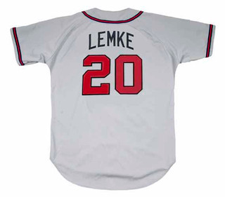 MARK LEMKE Atlanta Braves 1995 Away Majestic Throwback Baseball Jersey
