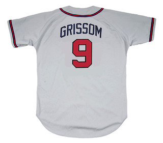 MARQUIS GRISSOM Atlanta Braves 1995 Away Majestic Throwback Baseball Jersey